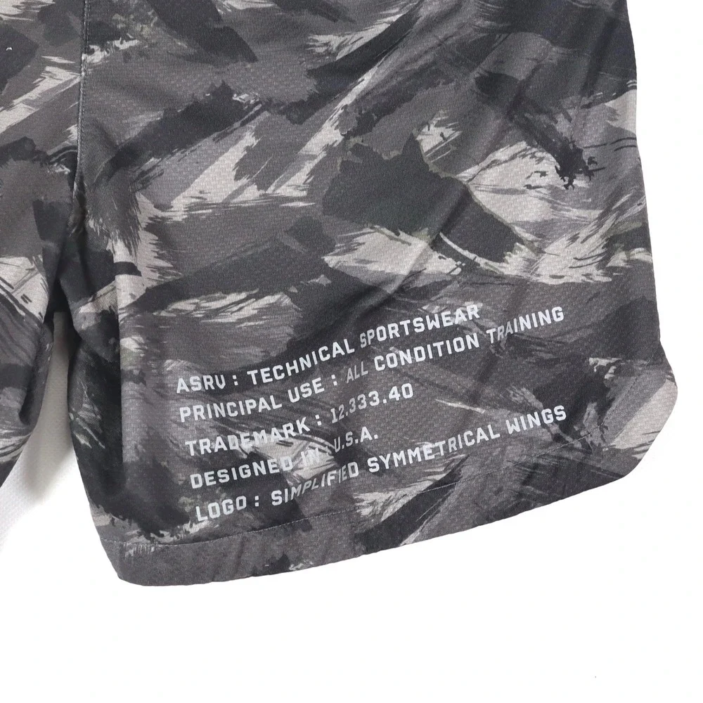 ⁠ASRV Silver-Lite Training Shorts Mens M Grey Camo Linerless Athletic Gym